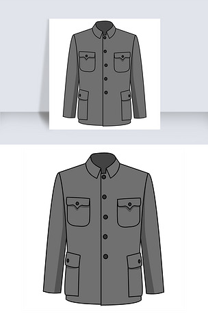 原创手绘中国风中山装版权可商用