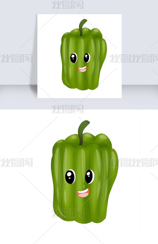 手绘蔬菜青椒插画