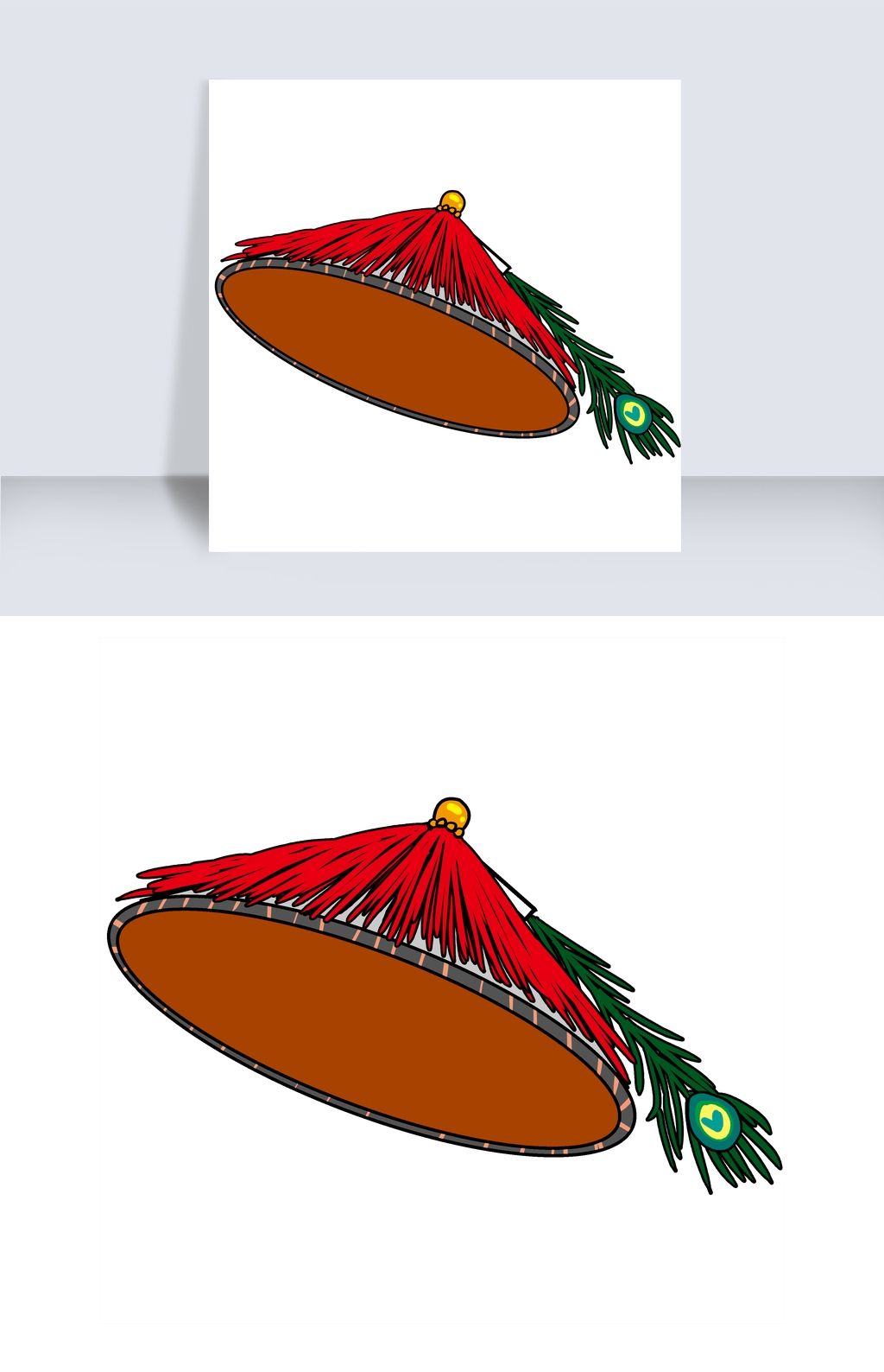 手绘中国风清帽插画