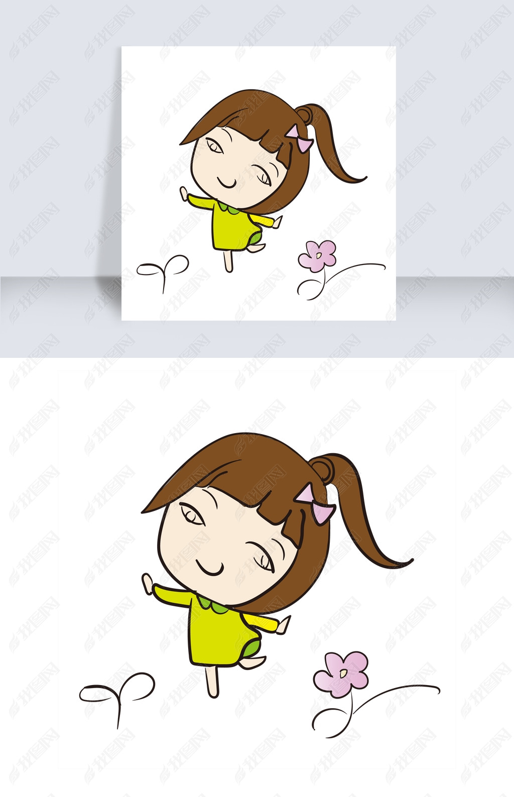 卡通小女孩免抠图