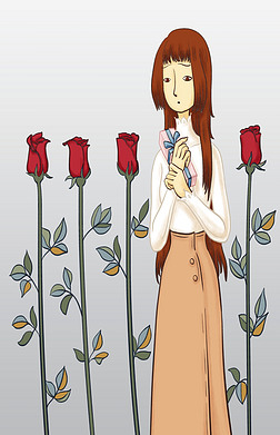 回礼免抠元素|白色情人节犹豫的女孩