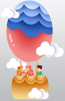 热气球可爱热气球插画
