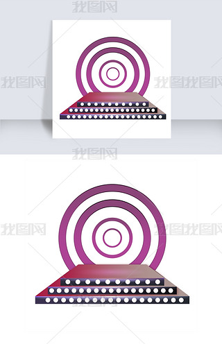 手绘灯光舞台插画