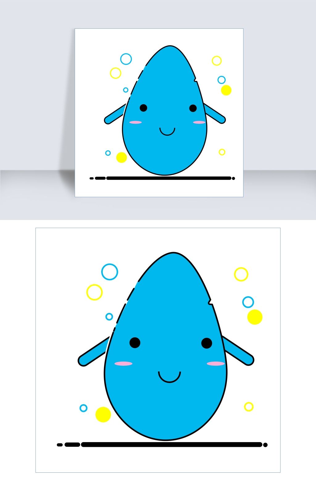 可爱的蓝色小蛋仔表情包免抠图