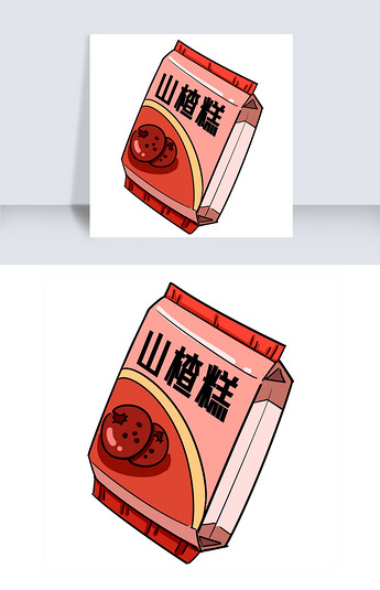 原创粉色袋装山楂糕插画版权可商用