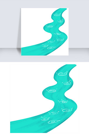 卡通河流png下载