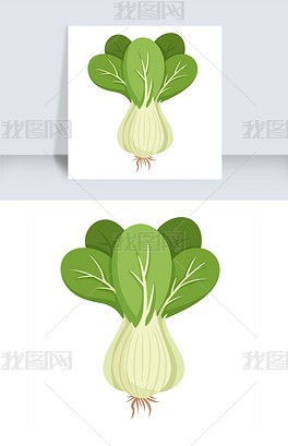 原创卡通绿色油菜插画