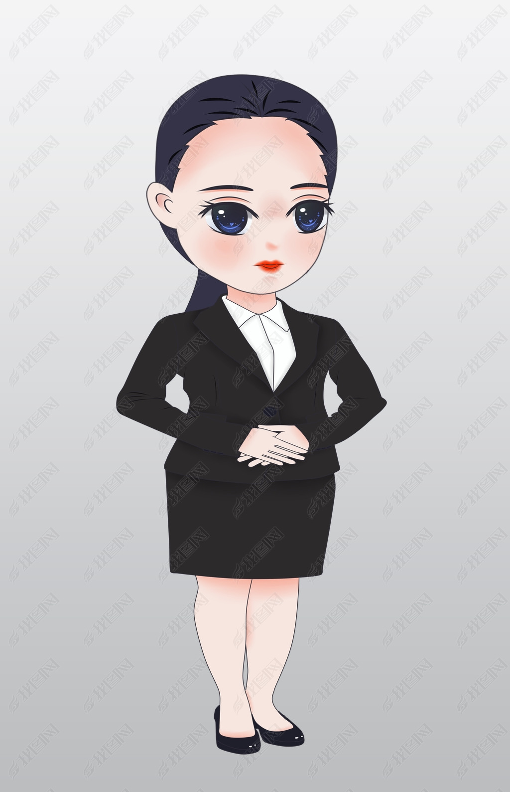 原创女神节职业女性q版形象png图案