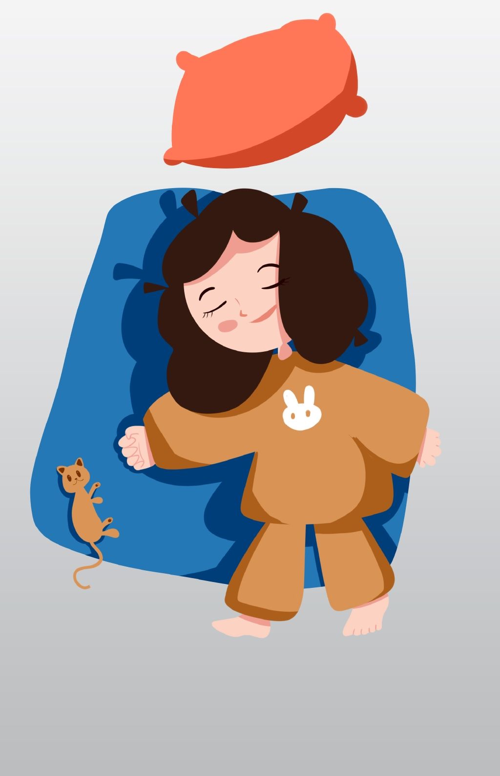 世界睡眠日熟睡插画