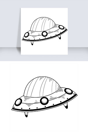 漂亮的线描宇宙飞船