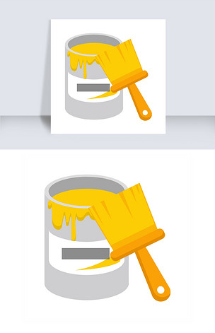 卡通黄色油漆插图