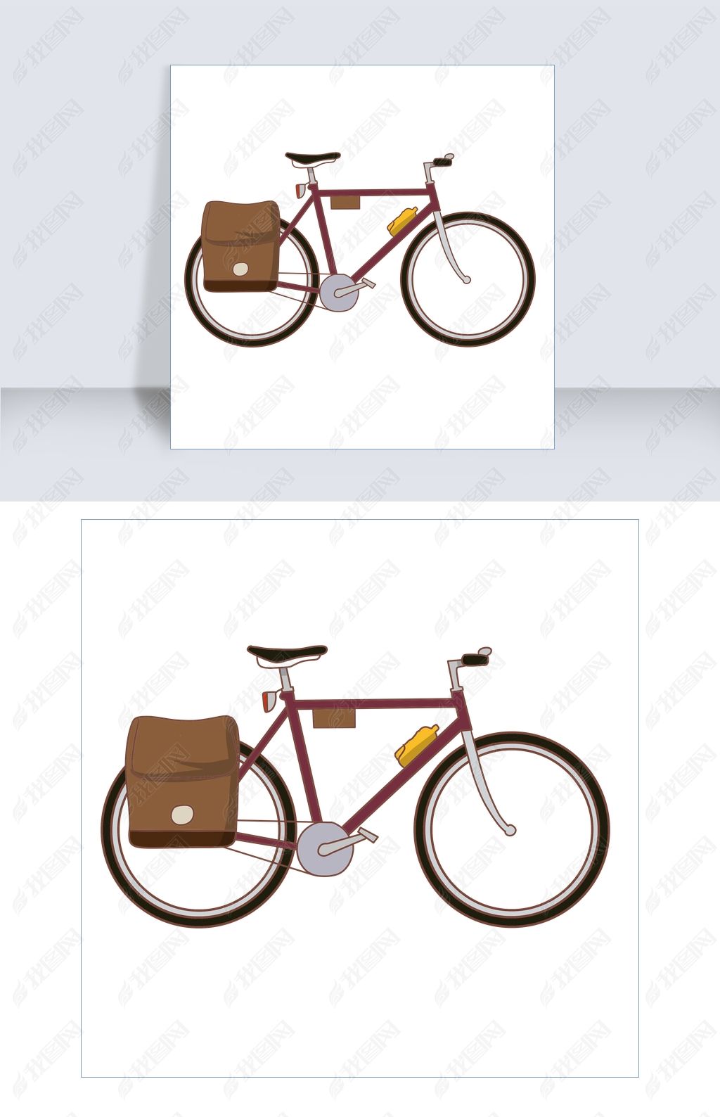 二八大跨自行车插画