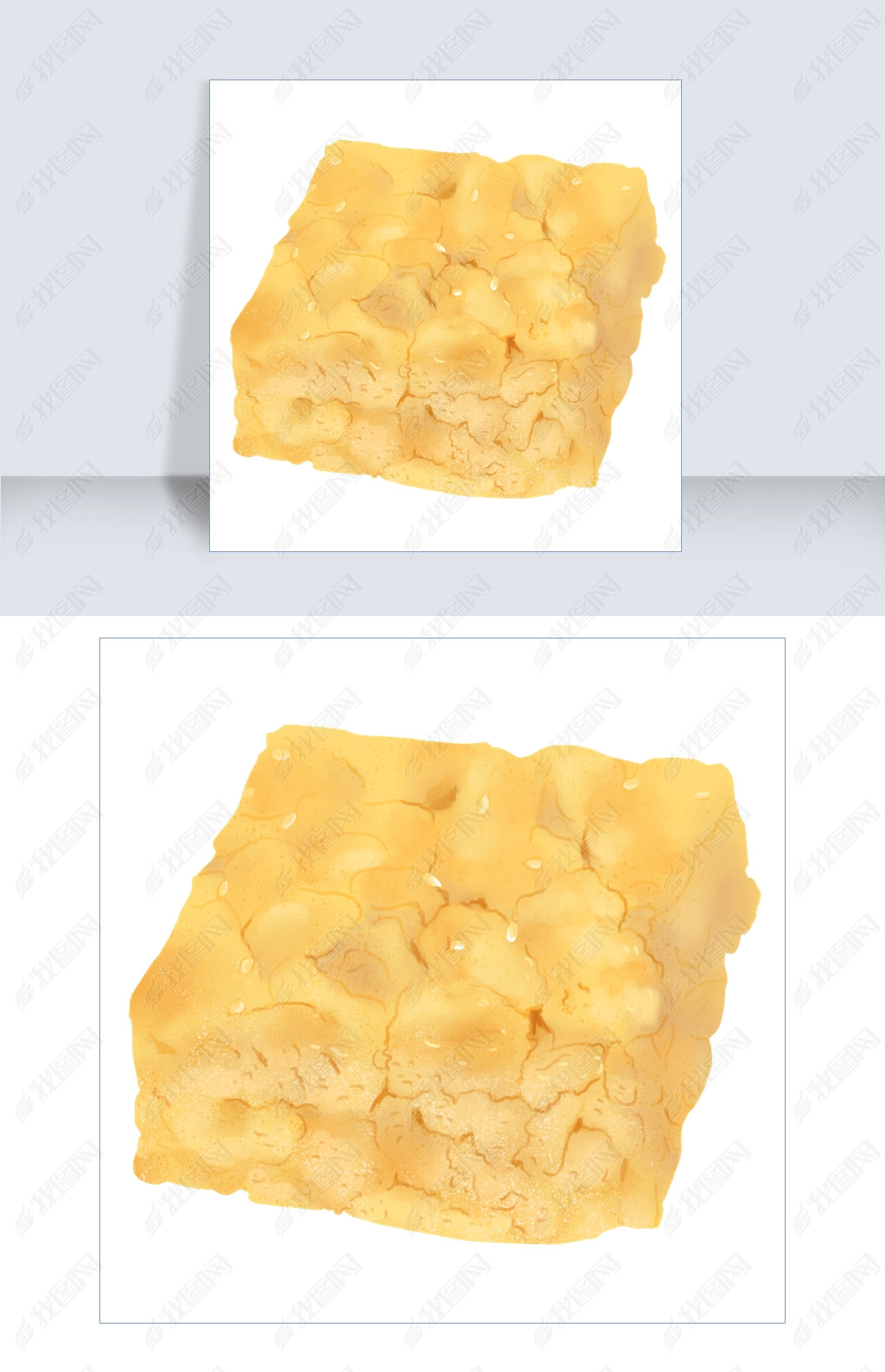 原创黄色的沙琪玛插画版权可商用