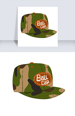 一顶迷彩服帽子插画