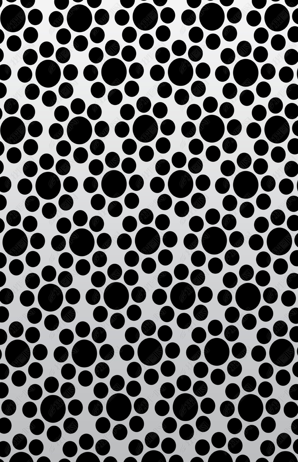 原创黑色花朵波点阵列版权可商用