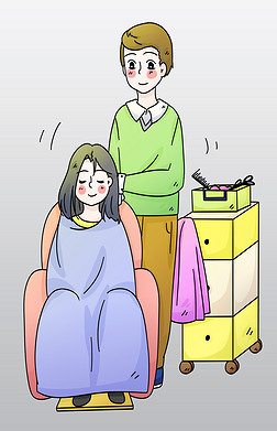 卡通剪头发