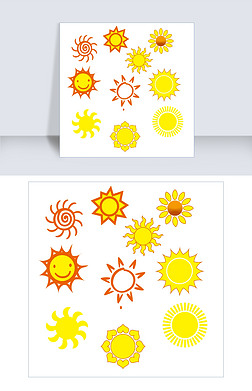 图形创意的素材免抠元素|和煦明媚的创意太阳