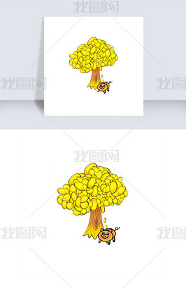 简约金融摇钱树插画下载-编号19480301-儿童节-我图网