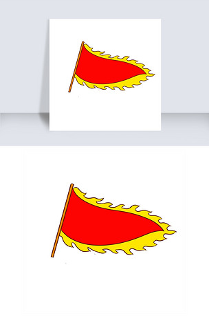 简约卡通红色三角旗子