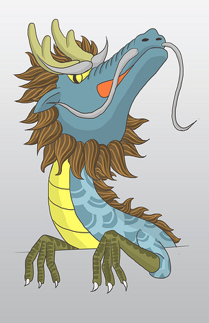 龙抬头蓝色傲娇龙抬头免扣