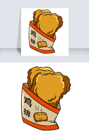 袋装美味鸡排插画