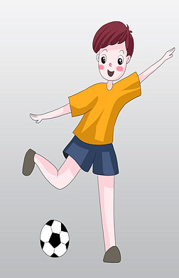 卡通运动系儿童插画之足球少年