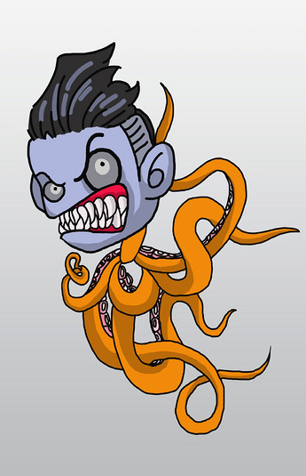 恐怖怪兽涂鸦插画