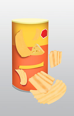 卡通罐装零食薯片