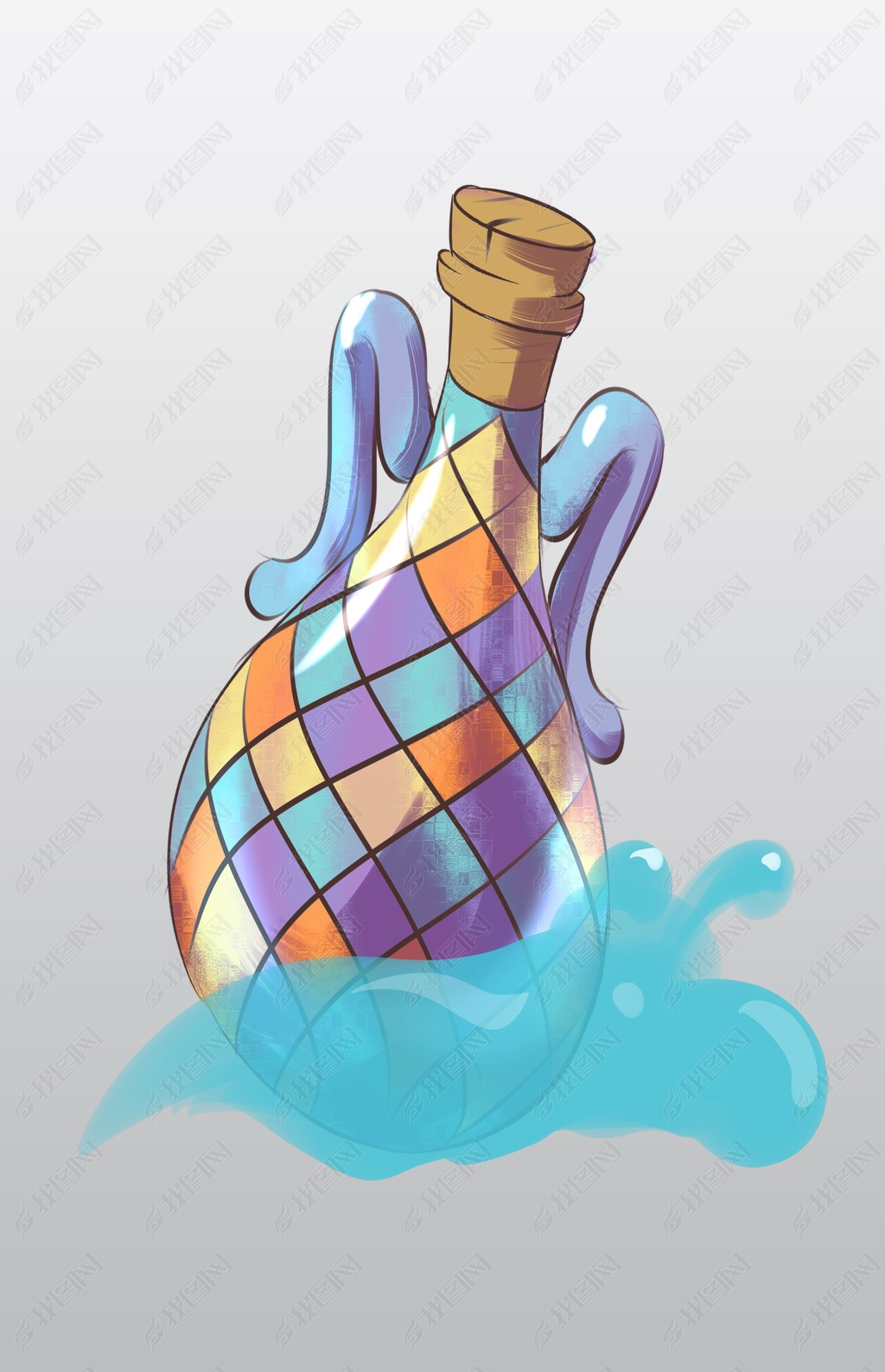 免抠元素 节日素材 儿童节 > 蓝色心愿瓶子插画举报作品