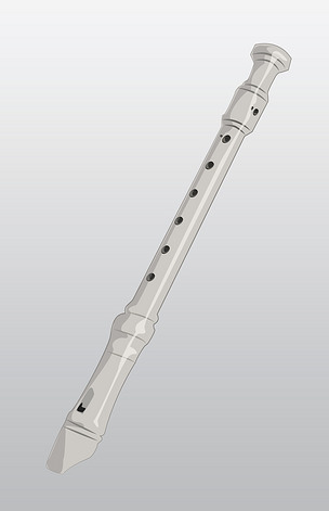 原创卡通白色横箫插图版权可商用