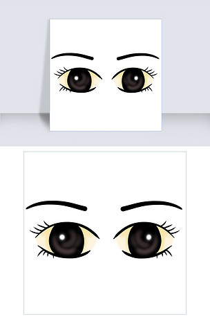 五官大眼睛眉毛卡通