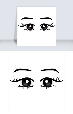 五官黑色眼睛眉毛卡通