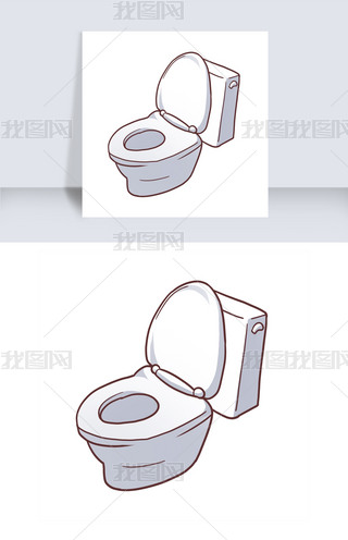 卡通可爱马桶卫生间png
