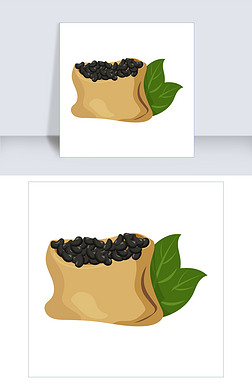 卡通圆圆黑豆插图