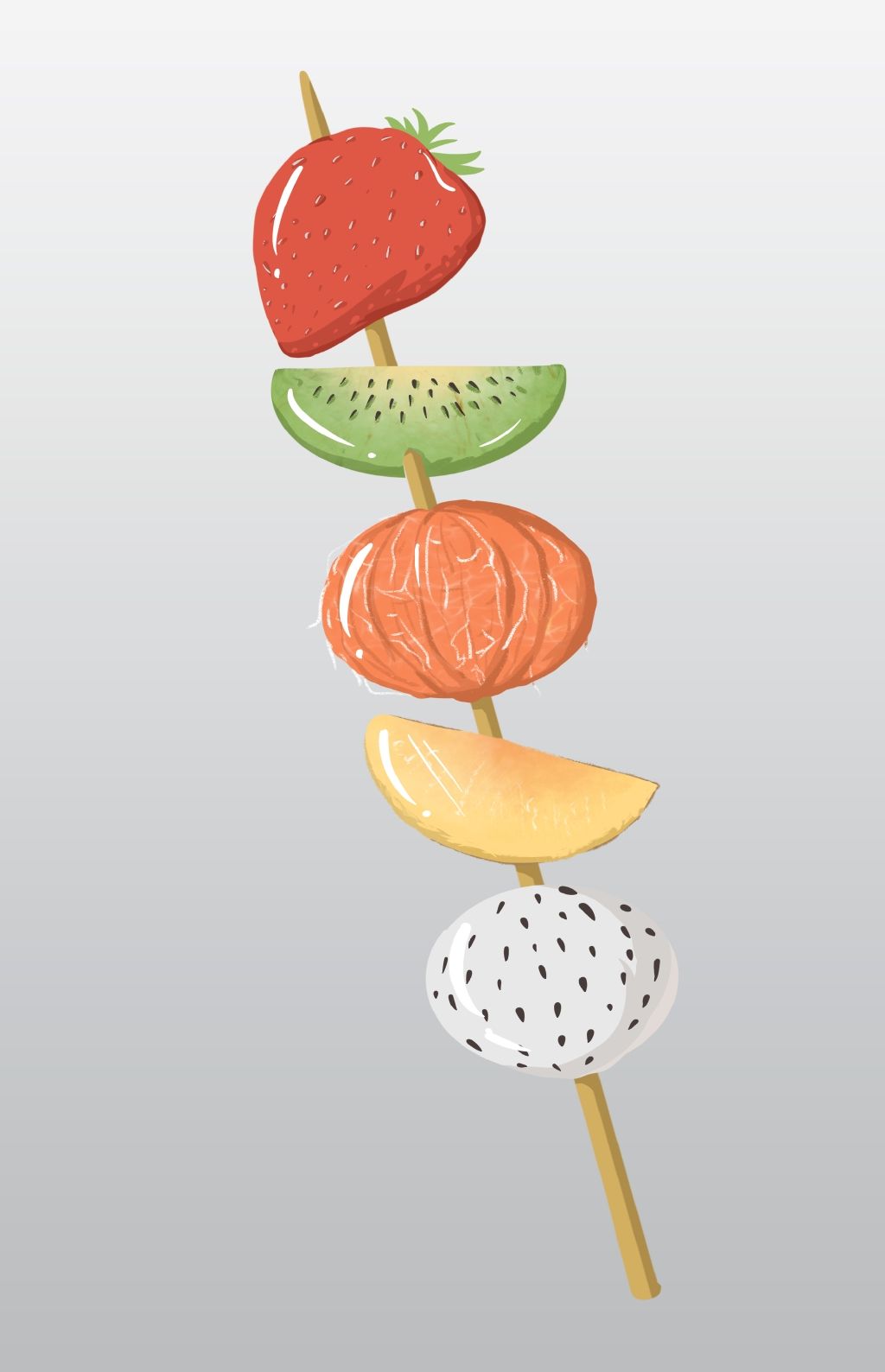 水果冰糖葫芦插画