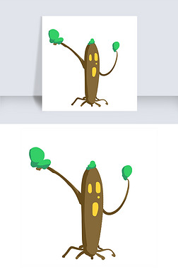 拟人创意的树插画