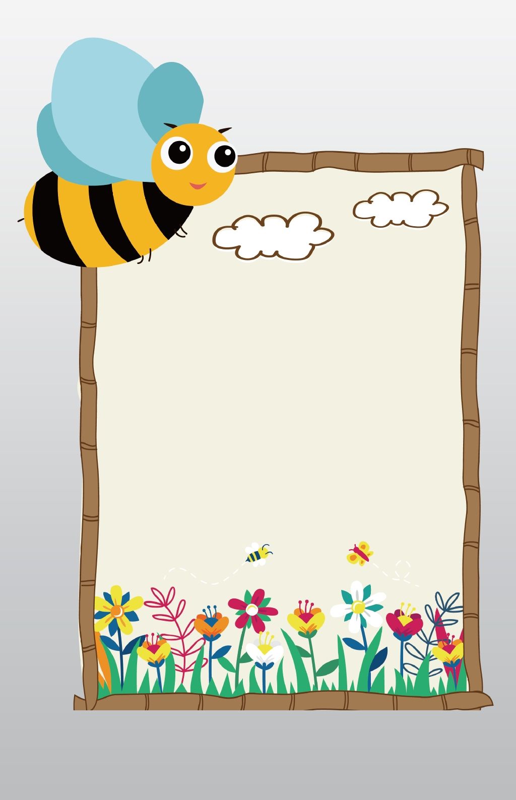蜜蜂采蜜的对话框下载-编号19505533-卡通手绘边框-我图网