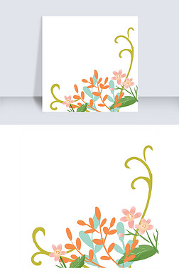 春天花草树木图片素材免抠元素|春天花草树木边框插画