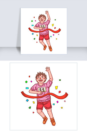 卡通比赛青年人物长跑比赛