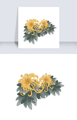 水墨中国风菊花透明底免抠