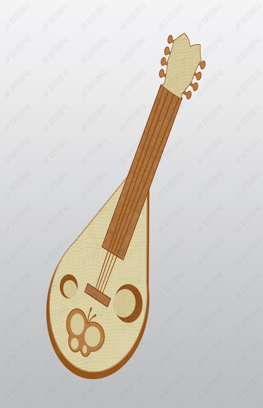 原创一把卡通的黄色冬不拉