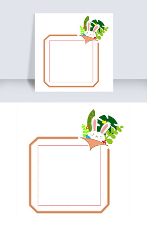 小兔子边框装饰插画下载-编号19471783-卡通手绘边框-我图网