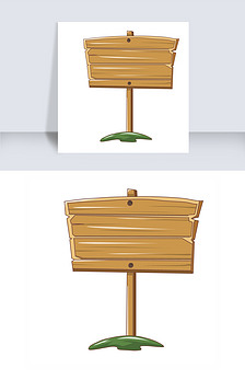 黄色木板指示牌插画