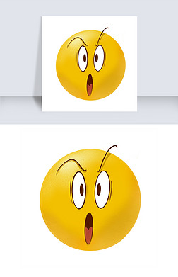 特别惊讶的表情免抠元素|惊讶的黄色表情插画