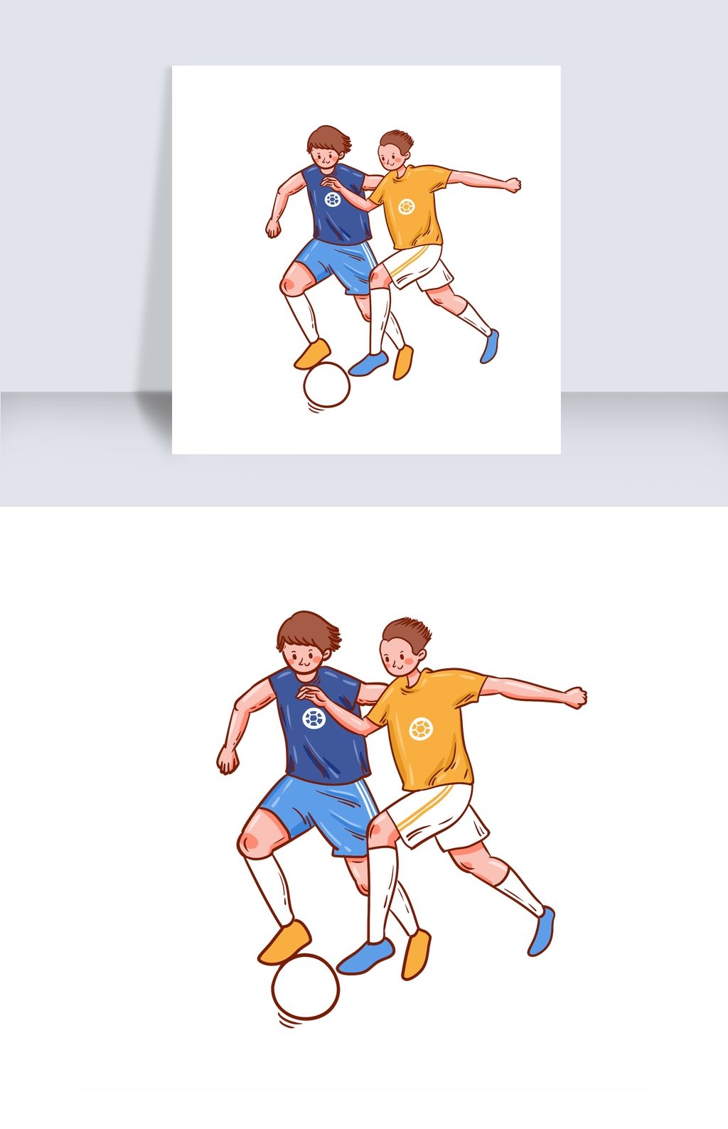 原创卡通矢量免抠足球比赛