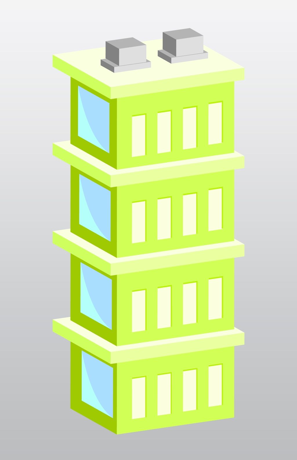 漂亮的25d写字楼插画