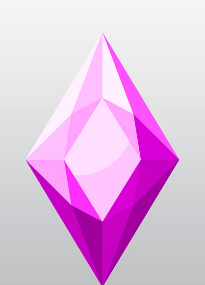 原创菱形紫色立体宝石