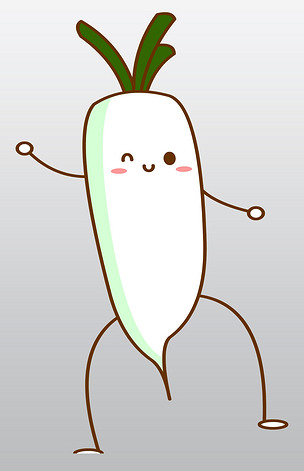 原创卡通拟人化蔬菜食材白萝卜免抠图