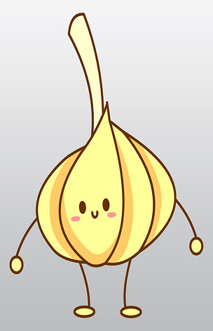 卡通拟人化蔬菜食材大蒜免抠图