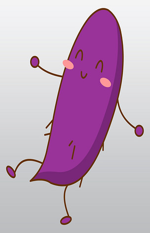 卡通拟人化蔬菜食材紫薯免抠图